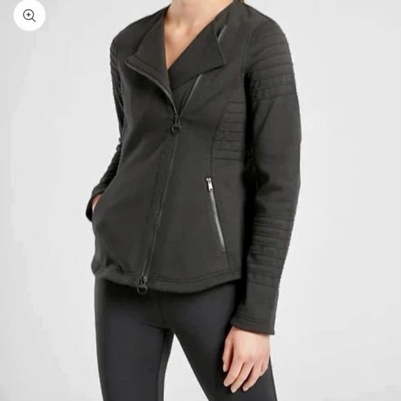 Athleta Moto-style Green Fog Zippered Jacket - Size M - Picture 7 of 7